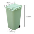 【Bestseller】 Mini Desktop Trash Can Plastic Waste Bins With Lid Household Clean Trash Desk.