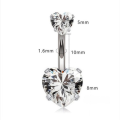 Sparkling Crystal Belly Button Piercing Ring.