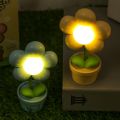 【3C VictoryEagle】4 Colors Warm Yellow Cute Flower Night Light/Mini Protection Desktop Bedroom Bedside Lamp. 
