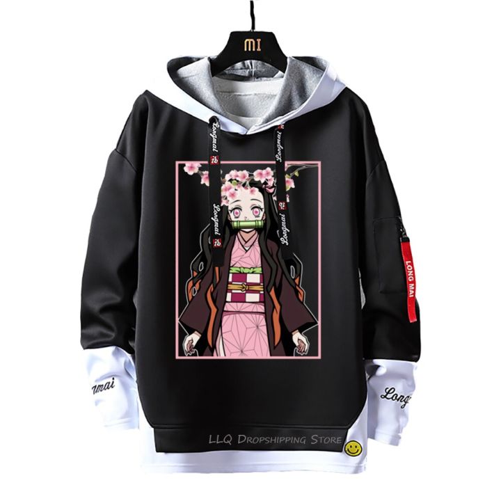 Kimetsu%20No%20Yaiba%20Sweatshirts%20Anime%20Two%20Piece%20Hoodies%20Nezuko%20Ribbons%20Letter%20Print%20Hoodie%20Demon%20Slayer%20Patchwork%20Sweatshirt%20-%20Image%207