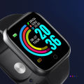 Y68 1.3 in Smart Watch  Bluetooth Sport SmartWatch Support for iOS Android Device Fitness Tracker Heart Rate Monitor Built-in 150mAh Battery USB Charging-Black. 