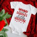 Mommy and Daddy's Little Valentine Infant Bodysuit Newborn Clothes Short Sleeve Playsuit Valentine's Day Baby Boys Girls Present. 