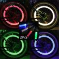 2PCS Bicycle Car LED Neon Tire Wheel Gas Nozzle Valve Glow Stick Light For Bike/Car/Motorbike - Cycle Accessories.