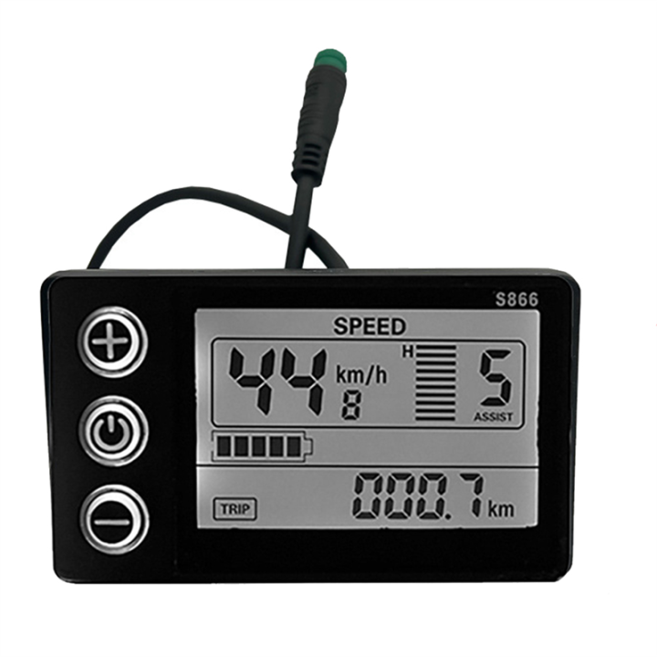 LCD S866 Electric Bike LCD Display Meter 24V 36V 48V E Bike Control