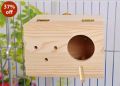Square Medium Size Breeding Box for Love Birds, Budgerigar Breeding Box with Perch Attached. 