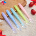 Cute Baby Silicone Spoon BPA Free Non-toxic Newborn Training Long Handle Baby Spoon Soft Head Eating Spoon. 