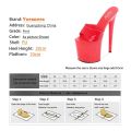 Voesnees Slippers Summer High Heels 15 17 20 CM Solid Color slides women Highs Platform Thin Heels Female Party Club Women.