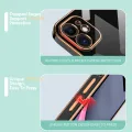 Jizetin (Free Lanyard) for iPhone 6 Plus / 6S Plus Back Cover Butterfly Girl Luxury 6D Plating Case Side Pattern Soft Silicone Square Phone Cases. 