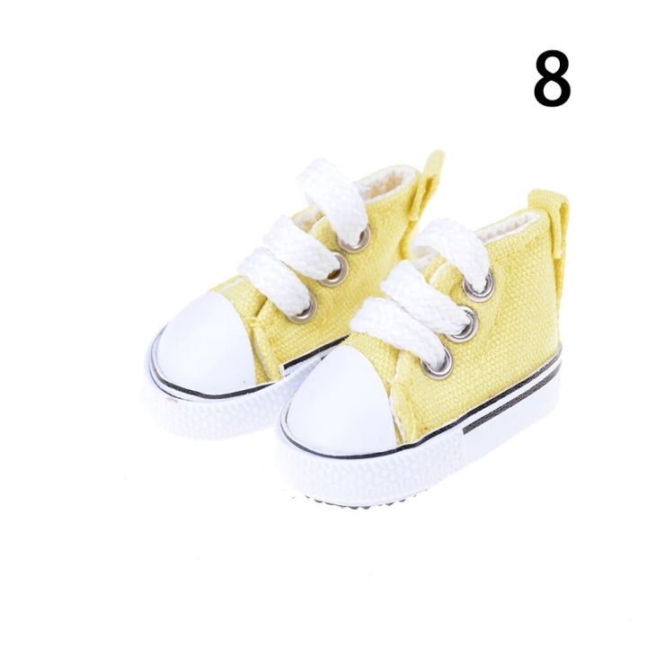 【The road to happiness Store】1 Pair Canvas Shoes For Doll Fashion Toy Shoes Sneaker Shoes For Doll Accessories 5cm