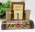 Bamboo table calendar 1 pc for office and home. 