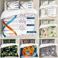 Science Duvet Cover King Size,DNA Bases Chemistry Biotechnology Bedding,Educational Theme Quilt Cover College Dorm Room Decor. 