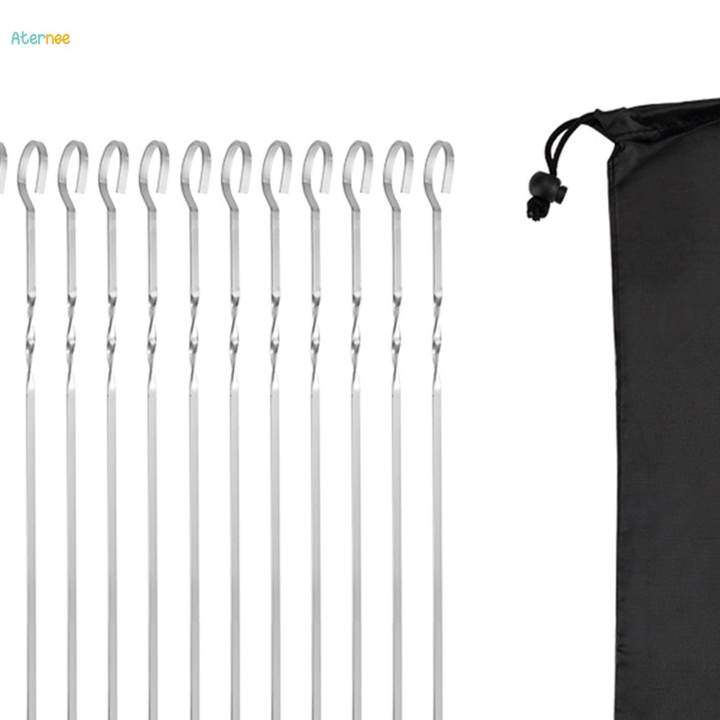 12Pcs%20Kabob%20Skewers%20for%20Grilling%20Metal%20Flat%20Stainless%20Steel%20Long%20BBQ%20Skewers%2014%20Inch%20-%20Image%205