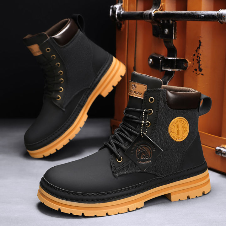 CYYTL Men Boots Winter Casual Shoes Designer Luxury Platform Cowboy Chelsea Tactical Military Work Safety Leather Ankle Sneakers BunnyGarden