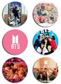 6pcs BTS batch/BTS batches/BTS pink batch/BTS Bangtan Brooch Pin For Clothes Backpack Decoration. 