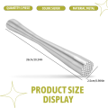Cocktail Muddler Stainless Steel Lemon Masher Cocktail Muddler Ice Masher for Fresh Fruit Spice Ice Bars Tools 26 cm. 