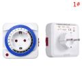 EU Timer Switch Timer 24 Hours Plug In Mechanical Grounded Programmable Smart Countdown Loop Switch Socket Indoor Auto Power Off. 