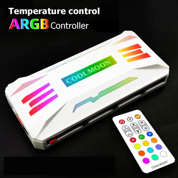 Coolmoon%20Argb%20Controller%204pin%20Pwm%205v%203pin%20Argb%20Cooling%20Fan%20Smart%20Intelligent%20Remote%20Control%20For%20Case%20Chassis%20Radiator%20-%20Image%202