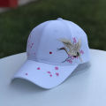 New Women's Hats Chinese Style Embroidery Crane Curved Brim Caps Fashion Versatile Baseball Cap Spring and Summer Sun Hat.