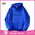 Couple Hoodie Solid Color Elastic Hem Women Autumn Hoodie. 