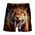 Fierce Tiger Leopard Graphic Beach Shorts Men Summer Short Pants 3D Animal Printed Board Trunks Swimsuit Woman homme Ice Shorts. 