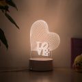 Romantic Love 3D Lamp Heart-shaped Balloon Acrylic LED Night Light Decorative Table Lamp Valentine's Day Sweetheart Wife's Gift.