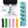 4Pcs Spiral Cable Protector for iphone Charger Cable Data Line Usb Cable Protector Silicone Bobbin winder Protective Case Cover. 