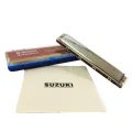 Suzuki Study-24 24 Holes Harmonica Tremolo Key of C with Cleaning Cloth Box Musical Instrument for Beginner Student. 