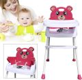 Children's High Chair Baby 4-in-1 Dining Chair Seat Foldable with Tray Height Adjustable.