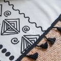 Bohemian Ethnic Style Curtain Cotton Linen Thin Window Decorative Geometry Printing Bedroom Finished Curtains cortinas boho. 