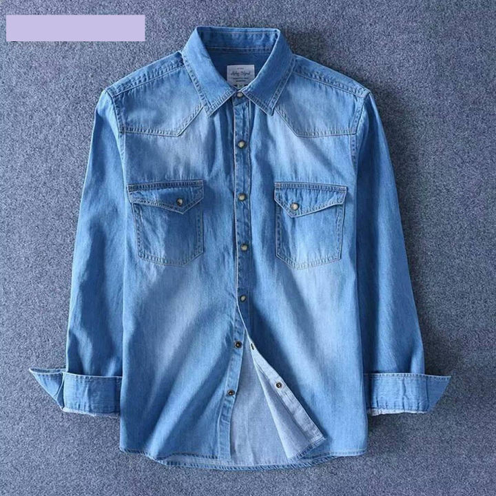 Sky Blue Denim Long Sleeve Casual Shirt for Men - Shirt For Men - Shirt - Shirt For Men
