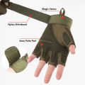 Motorcycle Military Grade Half Finger Gloves Army Green /Black- Hand Gloves For Bike , Half finger Tactical Outdoor Bike Hand Gloves.