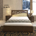 B-0675 HATIL Style Single 4/7feet Full Box Leather Bed with Two Bedside Table (Standard Finishing).