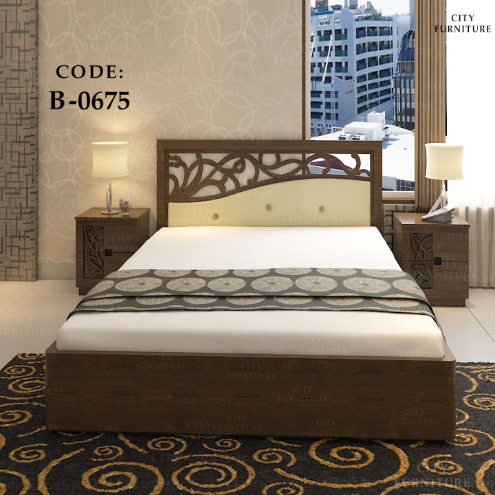 B-0675%20HATIL%20Style%20KING%206/7feet%20Full%20Box%20Leather%20Bed%20with%20Bedside%20Table%20(Standard%20Finishing)%20-%20Image%203