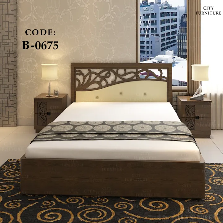 B-0675%20HATIL%20Style%20KING%206/7feet%20Full%20Box%20Leather%20Bed%20with%20Bedside%20Table%20(Standard%20Finishing)%20-%20Image%203
