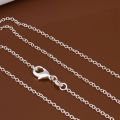 Fashion All Inch Sizes Pendant Jewelry Necklace 925 Sterling Silver Cross Chain Men Women. 
