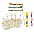 5Pcs Wooden Sunflower with Colour Embroidery Threads DIY Craft Kit Home Decor Cross-stitch Keyring. 