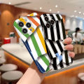 AMORVOR for Realme C35 Narzo 50A Prime Back Cover Colorful Stripes Hard Phone Case Camera Protection Mobile Cover. 