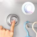 2Pcs LED Wireless Night Light Battery Powered Hand Pressing Emergency Lighting Round Bedside Lamp Reading Small Night Light.