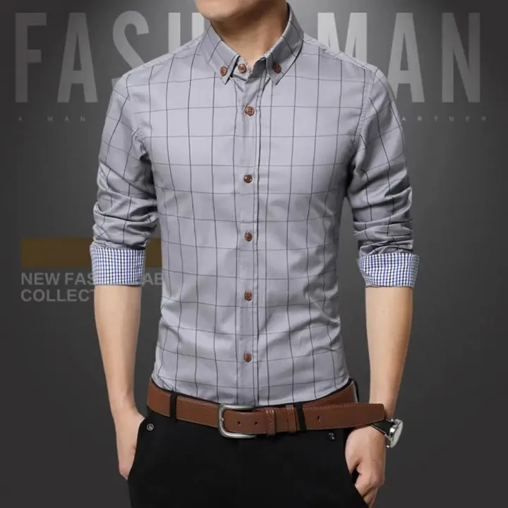 Men%20Shirt%20Plaid%20Print%20Long%20Sleeve%20Autumn%20Shirt%20Button%20Single-breasted%20Formal%20Top%20Mid%20Length%20Dress-up%20Men%20Business%20Shirt%20-%20Image%203
