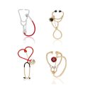 Beaut Berry Enamel Medical Stethoscope Brooches Unisex Office Party Casual Pins Accessories Gifts. 