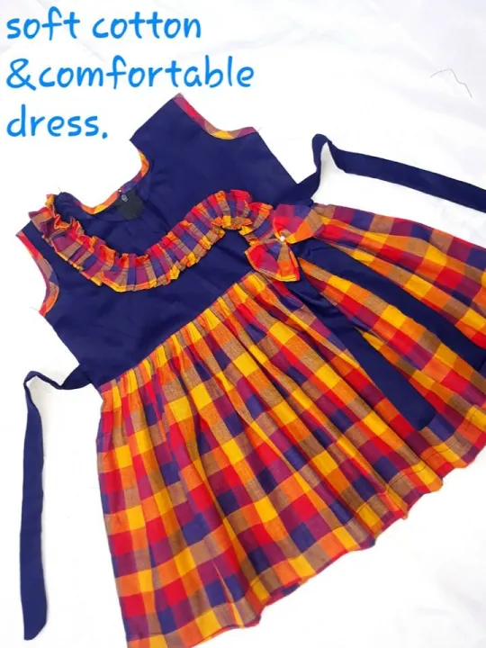 Grameen%20check%20comfortable%20Baby%20Dress%201%20to%2010%20years%20-%20Image%203