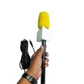 Panasonic Boom Microphone for Journalist with Mobile Converter and Triangle Channel Flag and yellow foam. 
