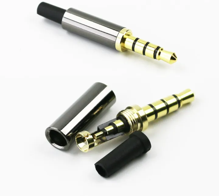 Copper%204%20Pole%203.5MM%20Plug%20Male%20Headphone%20Jack%20with%20Clip%203.5MM%20Stereo%20Audio%20Connector%20for%204mm%20Cable%20Adapter%205%20pcs%20%20Multicolour%20-%20Image%205