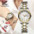 LouisWill Ladies Watch Fashion Quartz Watch Diamond Watches Steel Strap Watches 30M Waterproof Watch Thin Strap Watch Roman Numerals Dial Watches Luxury Design Watch Wristwatch With Calender Luminous Pointer. 