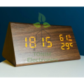 Triangle Wooden Style Digital LED Clock.