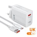 120W USB Charger Fast Charging QC3.0 USB C Cable Type C Mobile Phone Chargers For Xiaomi 12/12pro Samsung Huawei Oneplus POCO F3.