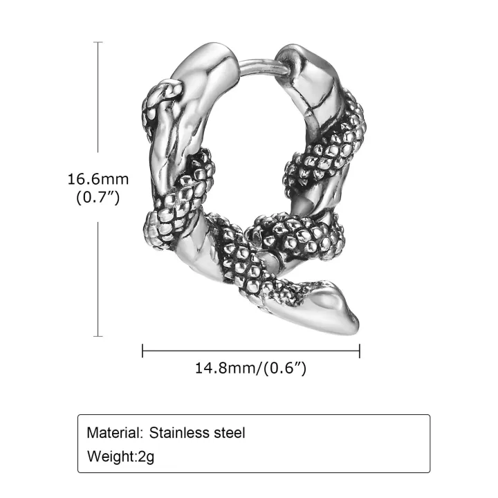 Men's%20Snake%20Earring%20Hoop%20Huggies,%20Never%20Fade%20Silver%20Color%20Stainless%20Steel%20Round%20Hoop%20Earring%20for%20Male%20Boys,%20brincos%20masculinos%20-%20Image%205
