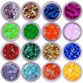 artdt Glitter 12 Container Art Craft and Nail Art, Resin Art in Different Shapes and Colors. 