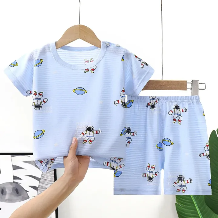 New%20Summer%20Children%20Home%20Clothing%20Pajamas%20Suit%20Cotton%20Cute%20Cartoon%20Thin%20Section%20Kids%20Boys%20Girls%20Sleepwear%20Two-piece%20Clothe%20Set%20-%20Image%204