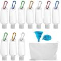 10 Pieces 1 Funnels 50 Ml/ 1.69 Oz Empty Cap Leak-proof Accessory Flip Portable Refillable Plastic Keychain. 